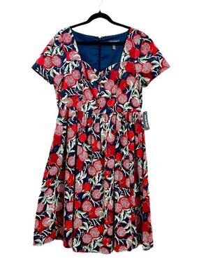 ModCloth Pomegranate Dress Fit and Flare Short Sleeve